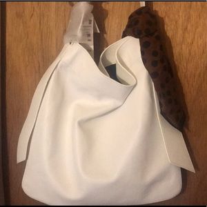 ZARA/white leather/silverOring/ ex straps/huge💜